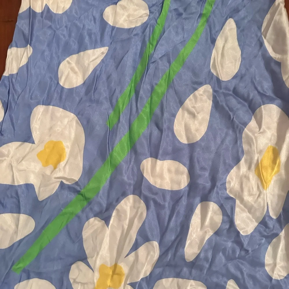 Gorman Skirt size 10 blue sunflower print satin midi luke John Matthew Arnold - Picture 4 of 6